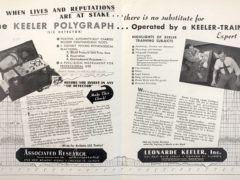 An advertisement for the Keeler Polygraph, mid 1950s. Via UC Santa Cruz Special Collections.